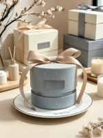 Boîte cadeau cylindrique rigide avec fermeture magnétique, matériaux recyclés écologiques, ruban décoratif, design baril pour bijoux et fleurs