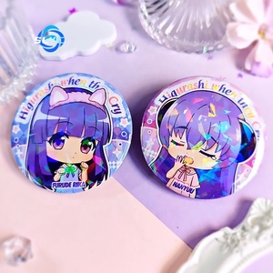 Higurashi Anime Glass Badge Merchandise Rena Ryugu Keiichi Maebara Mion Sonozaki stile giapponese - Product Image 3
