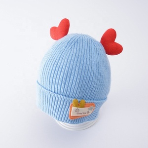 2024 hiver nouveau-né bébé infantile enfant en bas âge mignon chapeau couleur unie <span class=keywords><strong>tricot</strong></span>é coton laine chapeau enfants épais plus chaud <span class=keywords><strong>tricot</strong></span>é à la main chapeaux - Product Image 5