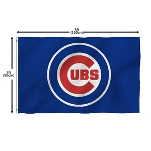 Hızlı teslimat Chicago Cubs bayrağı toptan promosyon baskı W bayrakları polyester süblimasyon farklı boyutu amerikan bayrağı
