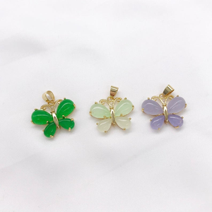 Collier en jade couleur lavande avec pendentif <span class=keywords><strong>dragon</strong></span>, collier papillon en jade, collier Bouddha rieur - Product Image 4