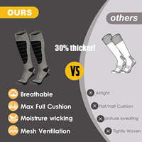 Chaussettes de ski en laine mérinos pour hommes, logo et couleur personnalisés, chaussettes d'hiver thermiques mi-hautes pour le snowboard et le ski