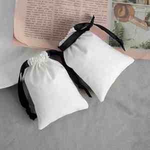 Custom Logo Reusable Cotton <b>Canvas</b> <b>Drawstring</b> Shopping <b>Bag</b> with <b>Drawstring</b> Closure for Gifts and Dust Cover - Product Image 4