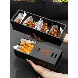 Caja de papel de cartón mate <span class=keywords><strong>para</strong></span> embalaje de comida rápida desechable de lujo <span class=keywords><strong>para</strong></span> restaurantes <span class=keywords><strong>para</strong></span> llevar perros calientes Pasta patatas fritas Sushi - Product Image 5
