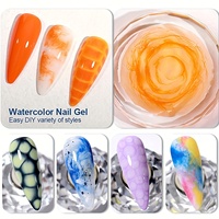 Vernis à ongles gel transparent 8ml effet marbré UV LED, application facile, motifs marbrés, non toxique, usage professionnel, DIY, magie aquarelle