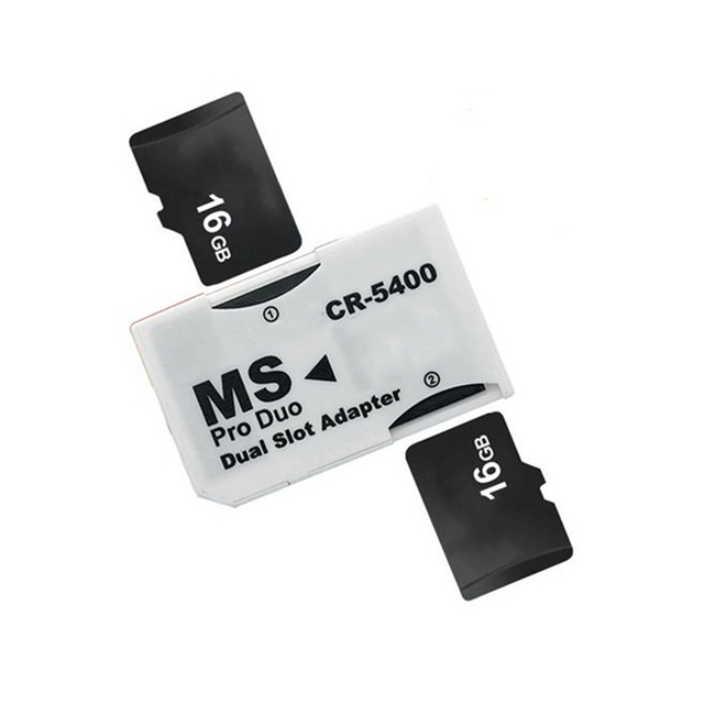 CR5400 Memory Card Adapter Micro SD TF Flash Card to Memory Stick MS Pro Duo for PSP Card Dual 2 Slot Adapter