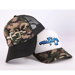 Custom 5 Panel <strong>Pre</strong> Curved Brim Embroidery Mesh Trucker Hat ,Custom5 Panel Camo Foam Baseball Trucker Hat Cap With Custom logo - Product Image 1
