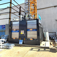 Monte-charge à double cage Dahan Sc120/120 1200KG avec moteur et engrenages haute efficacité, hauteur de levage 150m, certifié ISO CE GOST