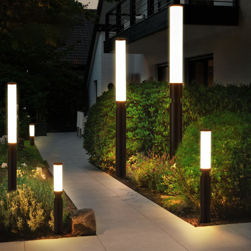 Outdoor Modern Landscape Park Light Tube Decorative Garden Light Bollard Light