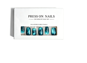 FN1136 30 <span class=keywords><strong>Uñas</strong></span> Postizas de <span class=keywords><strong>Gel</strong></span> Suave con Diseño de Ojo de Gato, Reutilizables, de PVC, para Salón o Uso Personal, <span class=keywords><strong>Uñas</strong></span> Artificiales <span class=keywords><strong>Cortas</strong></span> para Dedos - Product Image 2