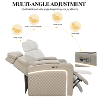 Sillón Reclinable Eléctrico de Lujo Personalizado con Iluminación LED, Ajuste Eléctrico de Reclinación, Portavasos, Apto para Spas y Similares