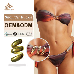 Attache de maillot de bain à boucle d'épaule dorée Connecteur en métal en alliage de zinc pour les sous-vêtements féminins utilisés pour connecter les vêtements - Product Image 1