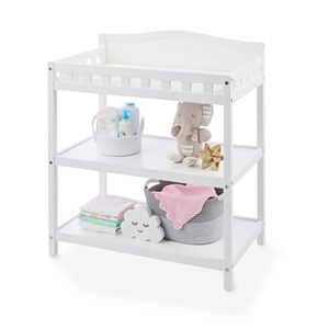 Table à <span class=keywords><strong>langer</strong></span> en bois <span class=keywords><strong>blanc</strong></span> pour bébé avec étagères pour le stockage de la pépinière Essentiel pour les couches Soins des bébés Autres meubles pour enfants - Product Image 2