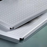 Placas de Techo Suspendido Metálicas Ignífugas para Diseño de Oficina Moderna, Placas de Techo Falso de Aluminio de 60x60 Absorbentes de Sonido