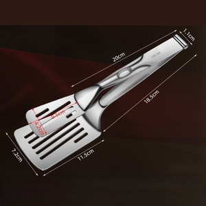Doppelseitige Steak klemmen aus Edelstahl & Koch zange Flipping Spatel Food Clip Utensil Set für Buffet BBQ & <span class=keywords><strong>Burger</strong></span> - Product Image 6