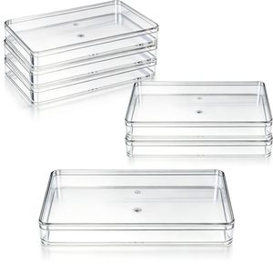 NOVISON Tiramisu Box Large Transparent <b>Food</b> Grade PS <b>Plastic</b> <b>Container</b> Removable Cover Rectangle Shape 1mm Thickness for - Product Image 1