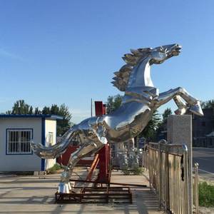 Bahçe dekoratif özel yaşam boyutu Metal atlar heykeli ayna cilalı paslanmaz çelik at heykel - Product Image 5