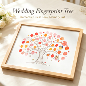 Cadre DIY pour <span class=keywords><strong>empreintes</strong></span> digitales et signatures, pièce d'art créative pour <span class=keywords><strong>empreintes</strong></span> de mains et graffitis, ornement commémoratif pour table de signature de <span class=keywords><strong>mariage</strong></span> - Product Image 2