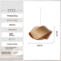Lampe en placage de bois d'Asie du Sud-Est de Chine, style nordique minimaliste, suspension en bois pour salon, villa, bureau, restaurant