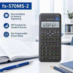 <span class=keywords><strong>Calculadora</strong></span> Científica Fx-570MS-2 Nueva Edición 2, 401 Funciones, Matriz, Vector, Solución de Ecuaciones Diferenciales, en Oferta - Product Image 2