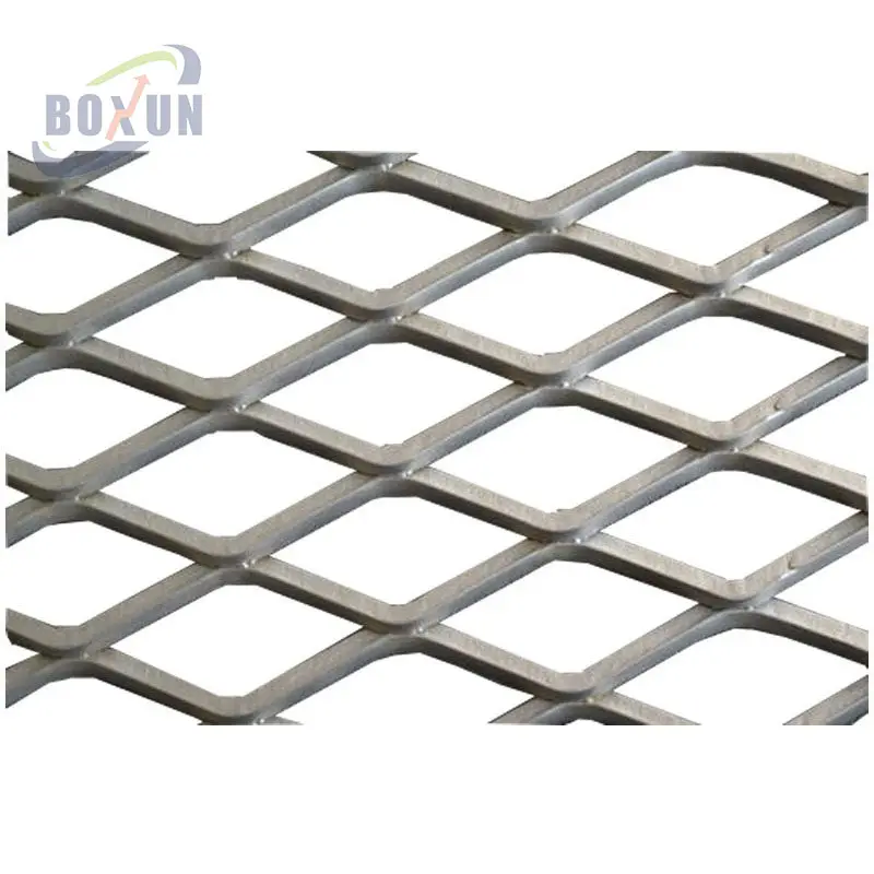 2mm 3x5 5x10 4mm thickness Diamond low carbon steel expanded metal mesh box Metal Curtain Wall