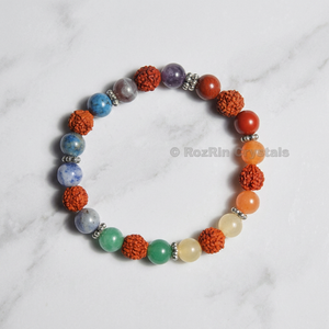 จักระพร้อมจี้ rudraksha พลอยอาเกตแกะสลักศิลปะแห่งความรัก - Product Image 3