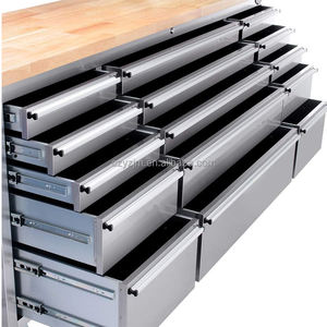 Offre Spéciale : Établi de <span class=keywords><strong>Garage</strong></span> Personnalisé de 72 Pouces avec 15 Tiroirs, Plateau en Bois, Boîte à Outils Roulante et Roues Robustes en Acier Inoxydable - Product Image 4