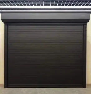 Obturador de metal elétrico de alta qualidade estilo chinês moderno, porta de garagem com isolamento térmico automático, acabamento em rolos