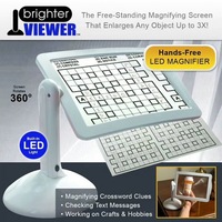 Visionneuse plus lumineuse mains libres LED 360 ° rotatif 3X loupe de lecture pleine page loupe feuille avec lumières LED