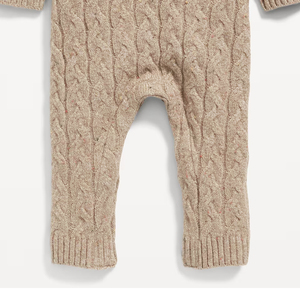 Pijama de noche para niño pequeño de color neutro de <span class=keywords><strong>lana</strong></span> merino personalizado, suéter para recién <span class=keywords><strong>nacido</strong></span>, ropa de punto acanalada de una pieza, mono de bebé - Product Image 4