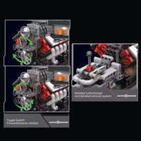 Mould King 10225 Cargador V8 Motor Ladrillos Juguetes Técnicos Entretenimiento Modelo Motor accionado eléctricamente Juegos de bloques de construcción