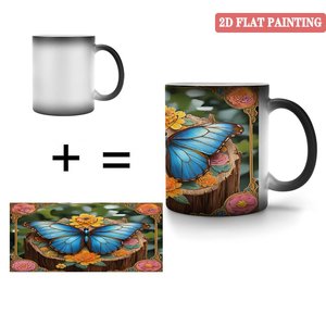 Sublimation <b>Mug</b> Frosted Black 11oz Ceramic Heat Activated Color Changing Cup Holiday Gift <b>Set</b> - Product Image 4