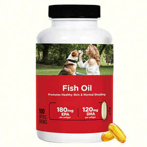 Gélules d'<span class=keywords><strong>huile</strong></span> <span class=keywords><strong>de</strong></span> poisson <span class=keywords><strong>pour</strong></span> <span class=keywords><strong>chien</strong></span>, 100 unités, oméga 3 distillées moléculairement, supplément EPA DHA <span class=keywords><strong>pour</strong></span> une peau saine et une mue normale - Product Image 1