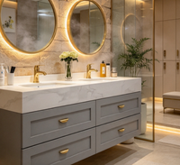 Meuble de salle de bain mural moderne à 4 tiroirs, armoire de salle de bain en PVC pour un rangement propre et pratique
