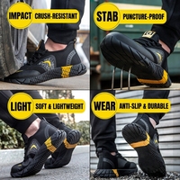 Chaussures de sécurité légères GUYISA pour hommes avec plaques en acier anti-écrasement anti-perforation respirantes pour travaux mécaniques