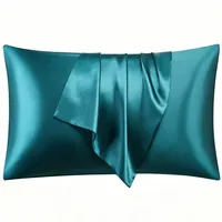 Taie d'oreiller rectangulaire en polyester de couleur unie, texture soyeuse et fraîche, douce et agréable pour la peau, ensemble de literie pour la maison (design moderne et minimaliste)