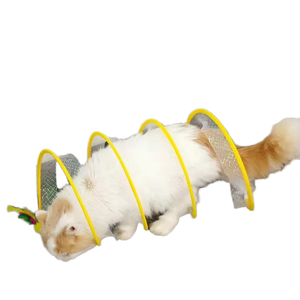 Penjualan laris mainan lipat gulungan pegas Spiral lipat interaktif terowongan kucing dengan Indoor Tube bulu tikus - Product Image 1
