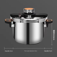 Casserole à pression en acier inoxydable pour usage domestique avec couvercle à fermeture facile de type pince, compatible gaz et induction, casseroles à pression de 6L et 8L