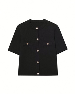 Chaqueta de Punto de Manga Corta para <span class=keywords><strong>Mujer</strong></span>, Nueva Colección de Primavera, Simple y Moderna - Product Image 2