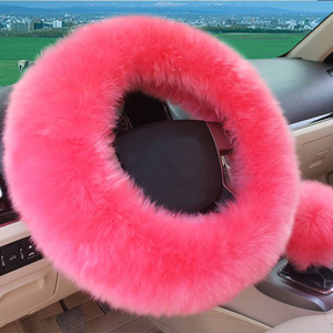 Fundas para volante de piel auténtica de gran venta para <span class=keywords><strong>Abarth</strong></span> Chic Girly Fluffy Design Compatible con el modelo TT - Product Image 4