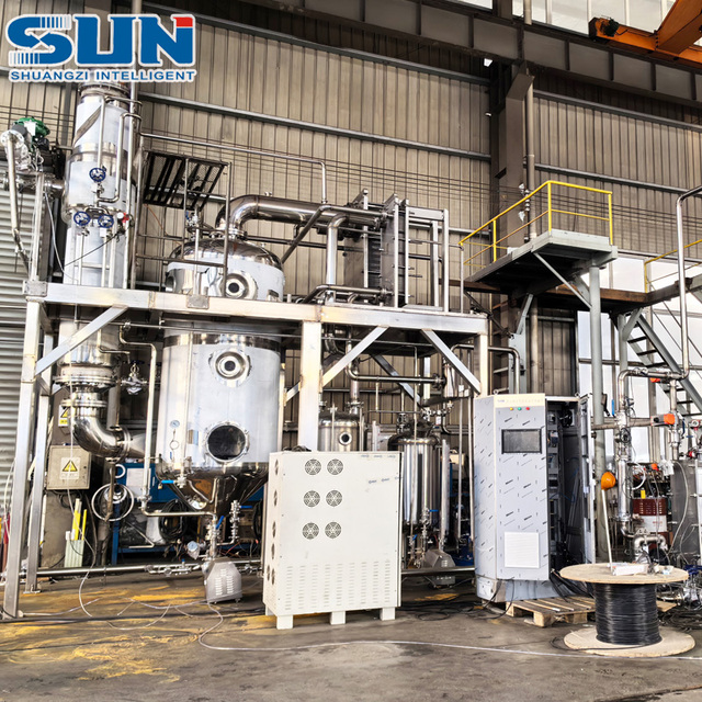 Stainless Steel Vacuum Single Effect Falling Film Evaporator with PLC Control Steam Power for Industrial Waste Water Treatment