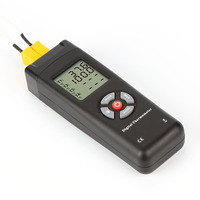 Termometer Digital Dua Kanal Baru dengan Termokopel Tipe K Model TL-TK02, Layar LCD Plastik, Dapat Dikustomisasi OEM