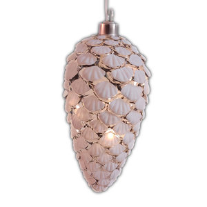 Pintura por pulverización LED con pilas, cono de pino de cristal colgante de Navidad iluminado - Product Image 1