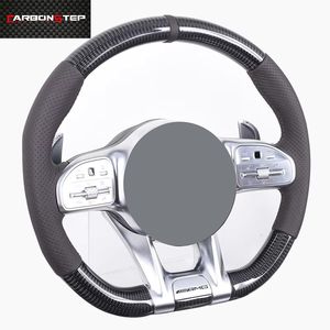 Volante de Coche de Fibra de Carbono con Cuero Liso y LED Personalizado, Gran Oferta <span class=keywords><strong>2022</strong></span> para Benz - Product Image 2