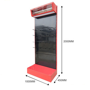 Bán buôn phẳng sàn kim loại kệ Pegboard Tường Tổ chức LED ánh sáng POS tùy chỉnh cử<span class=keywords><strong>a</strong></span> hàng bán lẻ sản phẩm hiển thị có thể tháo rời thiết kế - Product Image 3