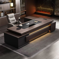 Conjunto de Silla y Escritorio Ejecutivo en Forma de L Minimalista LS, Mesa de Madera para CEO, Muebles de Oficina Modulares, Escritorio Ejecutivo de Diseño Moderno