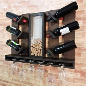 Vintage & mộc mạc bằng gỗ treo tường rượu vang & bia chai giá Glass chủ & Cooler cho thương mại & Đảng sử dụng trang trí thanh lịch quà tặng - Product Image 6