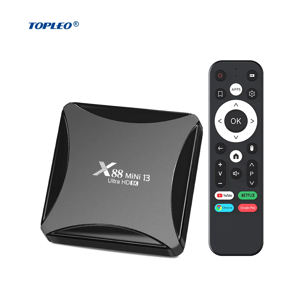 Boîtier TV Android Topleo X88 mini 13 android 13 wifi décodeur intelligent rk3528 android 13 8k box tv