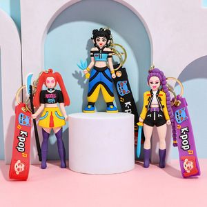 Breloque de chaussure de dessin animé, porte-clés en silicone 3D K-POP, accessoires de sac, pendentif DIY, groupe de filles Kpop, chasseurs de démons, porte-clés - Product Image 4