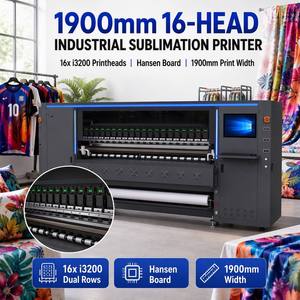 1900mm 16 Head Sublimation Printer High Speed Industrial Roll to Roll Heat Transfer T-Shirt Jersey Polyester Fabric <b>Machine</b> - Product Image 1